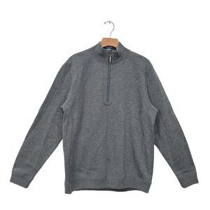 Tommy Bahama Mens Reversible Pullover Sweater Medium Gray 1/4 Zip High Neck